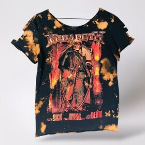 Megadeth The Sick The Dying and The Dead Bleach Distressed Band T‎ Shirt XS